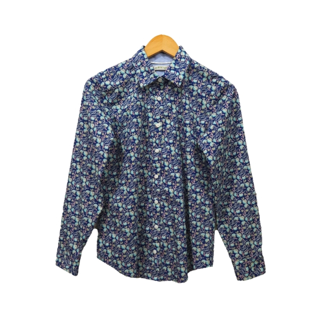 NWOT ORVIS Floral 100% Cotton Fitted Button Closure Shirt - Picture 2 of 11
